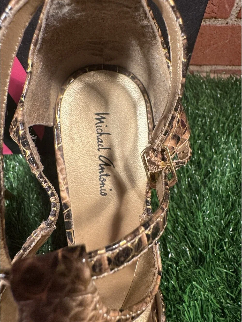 Women’s Michael Antonio Shazay Faux Snake Skin Heels Size 10